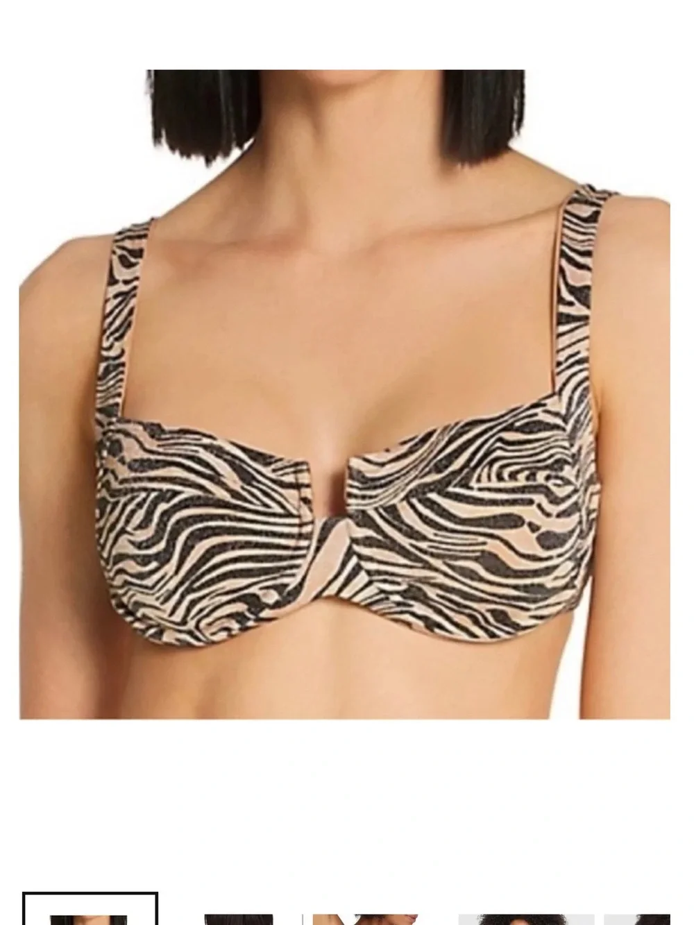 l*space Zebra-Print Bikini Bottoms in Neutral & Black